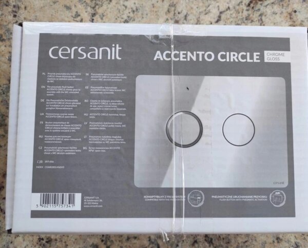 Cersanit Accento Circle, buton de spălare pneumatic, crom lucios, S97-056