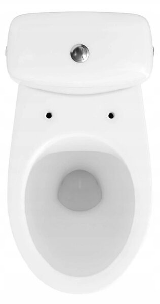 Cersanit Cersania SimpleOn 010 - WC combi 3/6l + scaun cu inchidere lenta din duroplast, deșeuri orizontale, alb, K11-2337