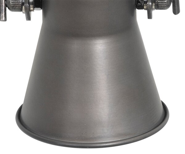 Spotlight rustic negru cu lemn reglabil - Jelle