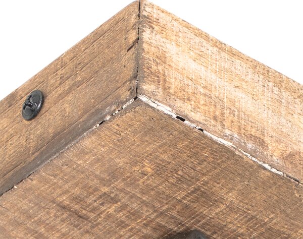 Spotlight rustic negru cu lemn reglabil - Jelle