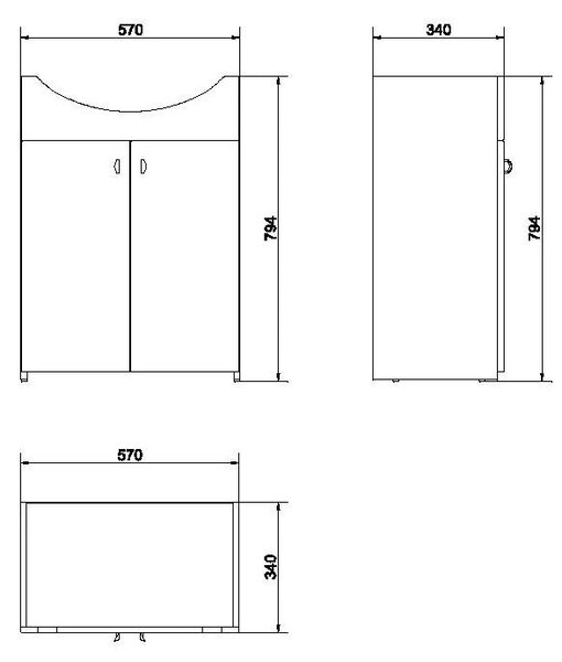 Cersanit Cersania BIANCO set, chiuveta si dulap 60cm, alb, S509-041-DSM