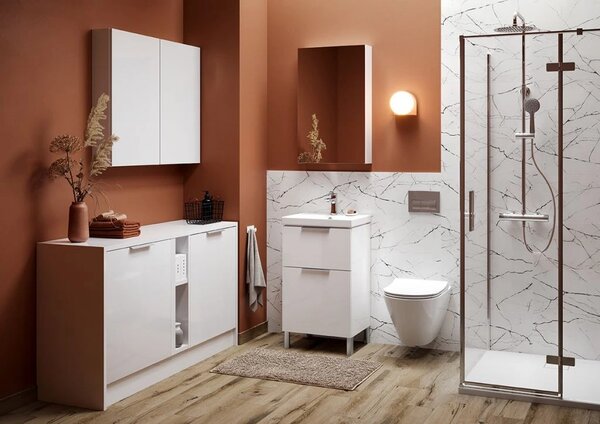 Cersanit City, dulap baie cu chiuveta 60x45x77,5 cm, alb lucios, S801-422