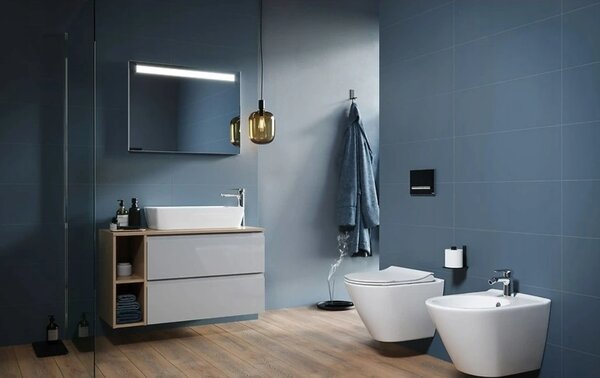 Cersanit City New Oval CleanOn 50,5x36x37 cm, vas WC suspendat + scaun WC cu inchidere lenta din duroplast, K701-104