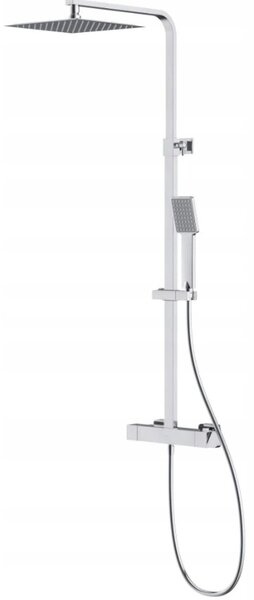 Cersanit City, baterie de dus termostatica + set de dus cu cabina de dus cu efect de ploaie si dus de mana, crom, S951-341