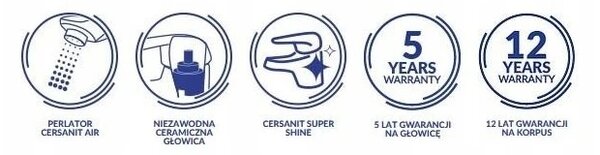 Cersanit City, baterie pentru cada de perete, crom, S951-344