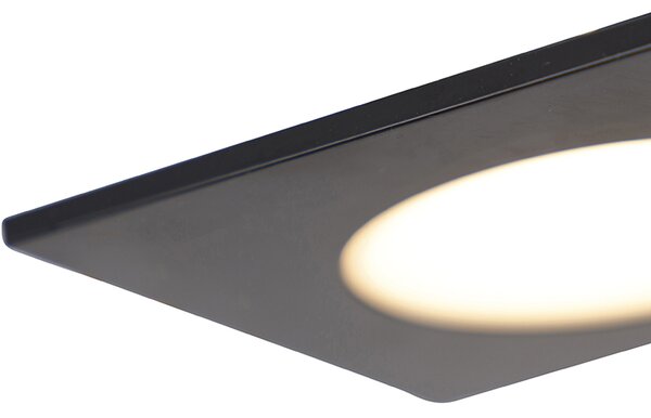 Set de 6 spoturi îngropate negre inclusiv LED cu dimmer în 3 trepte IP65 - Simply