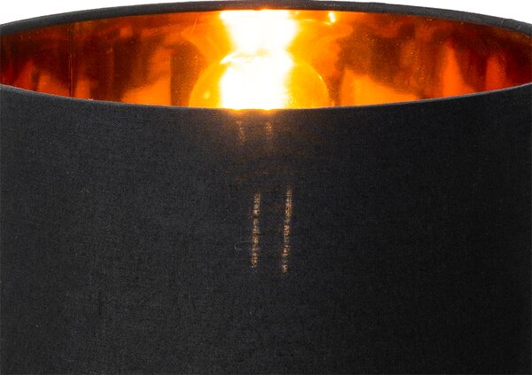Lampa de masă modernă cu abajur din stofă negru cu auriu - VT 1