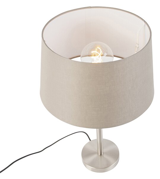 Lampă de masă modernă din oțel cu abajur taupe 35 cm - Simplo