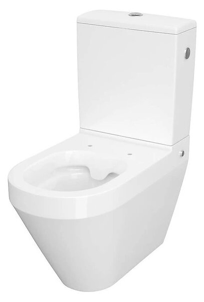 Cersanit Crea Clean On, bol combinat oval cu scaun Slim din duroplast, alb, K114-023