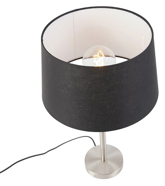 Lampă de masă modernă din oțel cu abajur negru 35 cm - Simplo