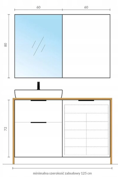 Cersanit City, dulap suspendat 60x14x80 cm, alb lucios, S584-021-DSM