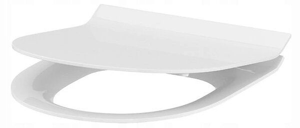 Cersanit Crea Clean On, bol combinat oval cu scaun Slim din duroplast, alb, K114-023
