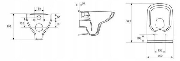Cersanit COLOR - bol suspendat, alb, K103-024