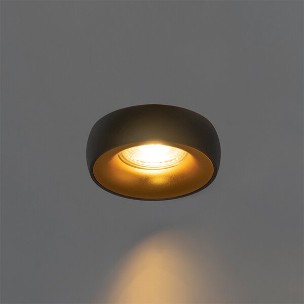 Spot de design îngropat negru cu interior auriu - Mooning