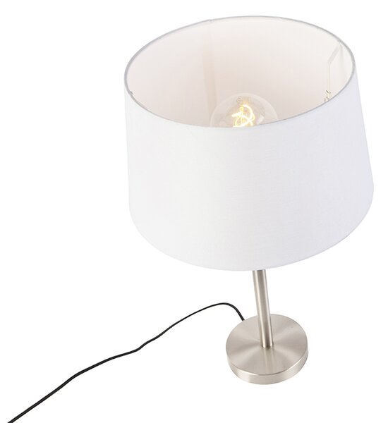 Lampă de masă modernă din oțel cu abajur alb 32 cm - Simplo