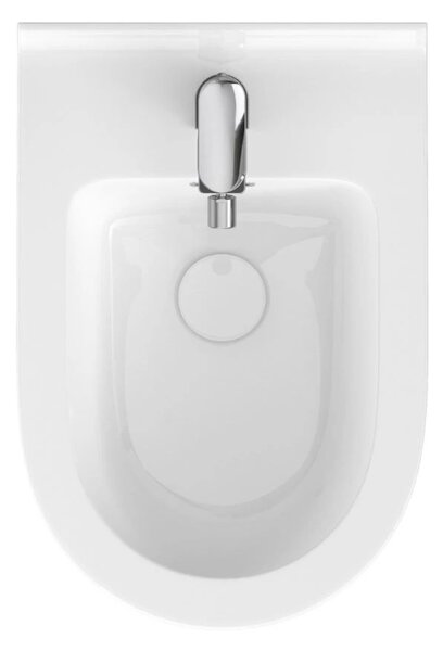 Bideu WC suspendat Cersanit Crea oval, alb, K114-009