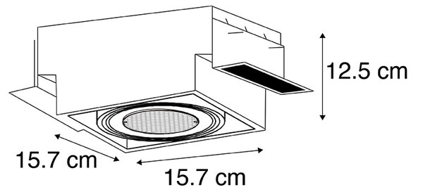 Spot integrat negru GU10 AR111 fără cadru - Oneon Honey