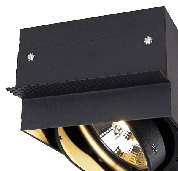 Spot integrat negru GU10 AR111 fara rama 2 lumini - Oneon