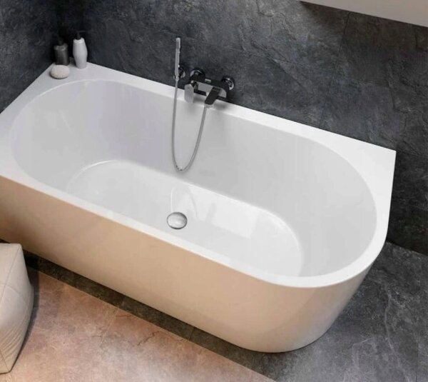 Cersanit Crea, cada de baie acrilica autoportanta pe perete 170x82 cm stanga, S301-329