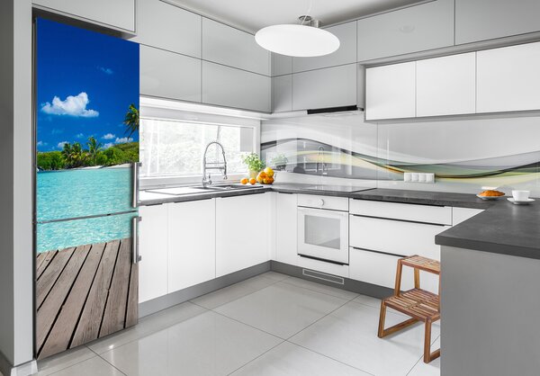 Foto Autocolant pentru piele al frigiderului plaja tropicala