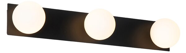 Aplică modernă neagră 48 cm IP44 cu 3 lumini - Cederic