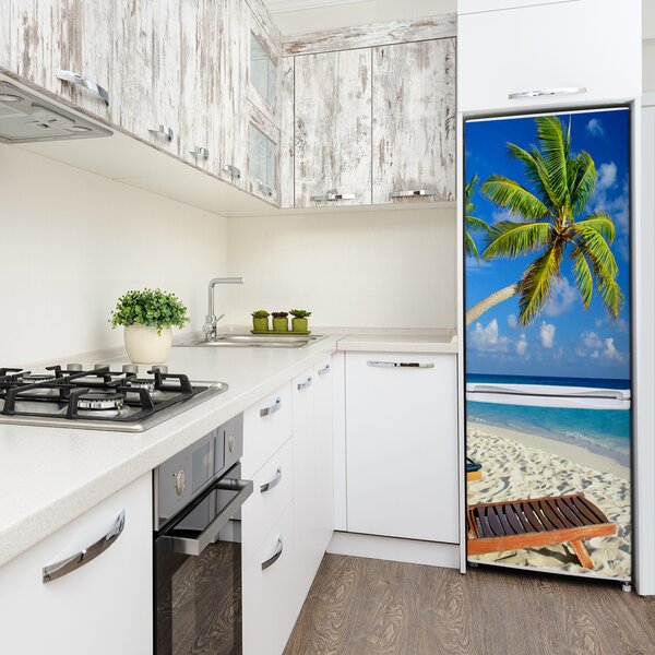 Autocolant pe frigider plaja tropicala
