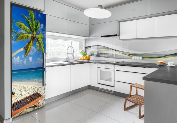 Autocolant pe frigider plaja tropicala