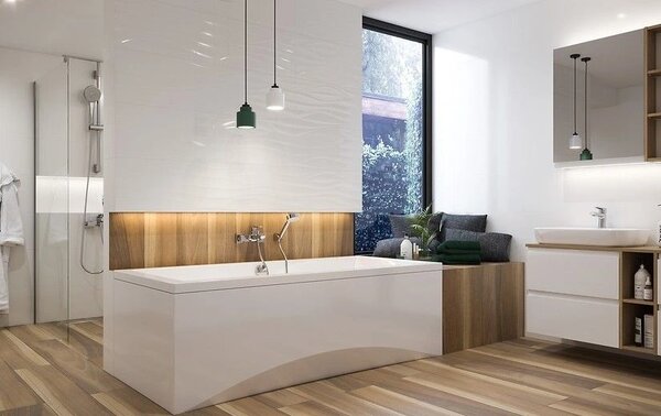 Cersanit Intro, cada acril 180x80cm + picioare, alb, S301-222