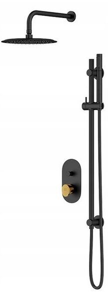 Cersanit Inverto - set de duș ascuns, negru-auriu, S952-006