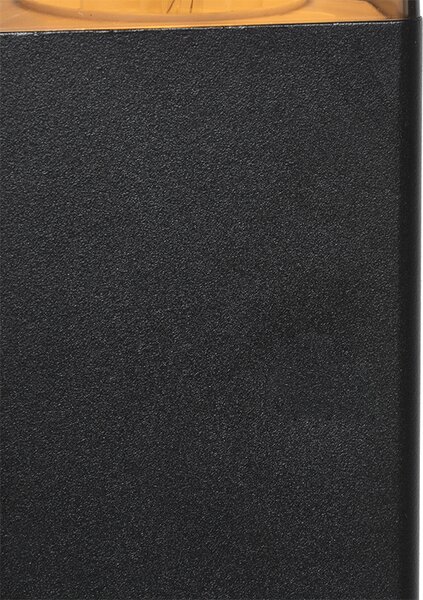Lampa de exterior in picioare neagra 50 cm IP44 cu efect de sticla fumurie - Danemarca