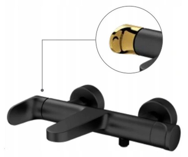 Cersanit Inverto - baterie pentru cada, negru-aurie, S951-314