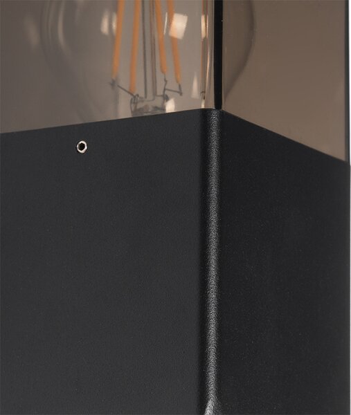 Lampa de perete exterioară modernă neagră IP44 cu sticlă fumurie - Denmark