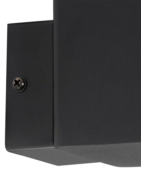 Lampa de perete exterioară modernă neagră IP44 cu sticlă fumurie - Denmark