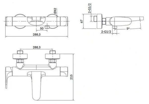 Cersanit Inverto - baterie pentru cada, auriu, S951-284