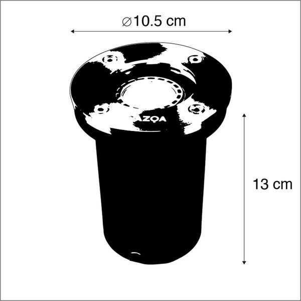 Proiector modern pentru sol din oțel inoxidabil - Basic Round