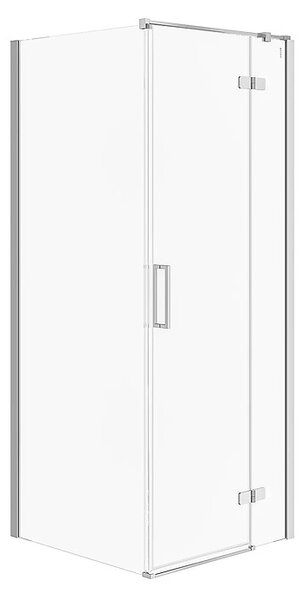 Cersanit Jota, cabina de dus coltar 80 (usa dreapta) x 80 (perete) x 195, sticla transparenta 6 mm, profil cromat, S160-006