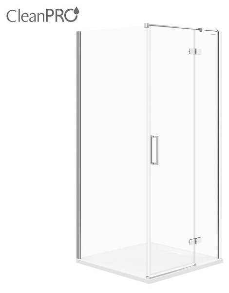 Cersanit Jota, cabina de dus coltar 90 (usa dreapta) x 90 (perete) x 195, sticla transparenta 6mm, profil cromat, S160-002