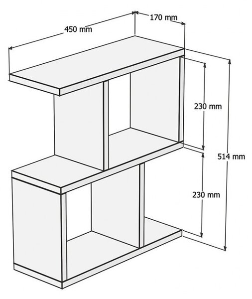 Masuta Auxiliara Zet Alb 51x17x45 cm