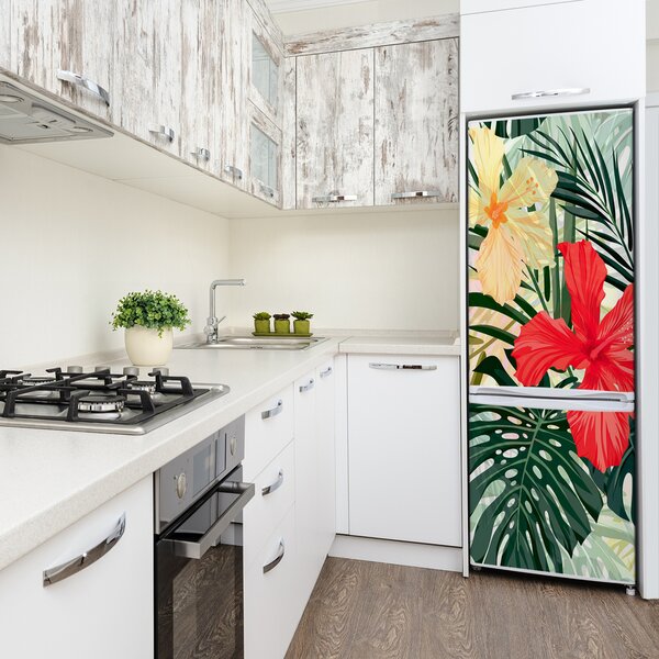 Autocolant pe frigider flori Hawaii