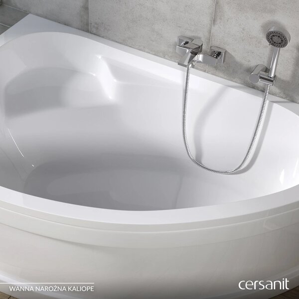Cersanit Kaliope, cada coltar asimetrica stanga 170x110cm, alba, S301-114