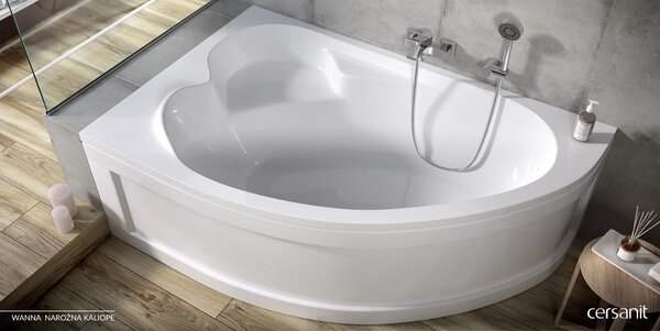 Cersanit Kaliope, cada coltar asimetrica stanga 170x110cm, alba, S301-114