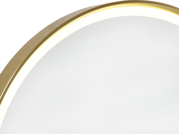 Oglindă de baie cupru 50 cm, incl. LED, cu 3 trepte de intensitate reglabile cu atingere, rotundă - Miral