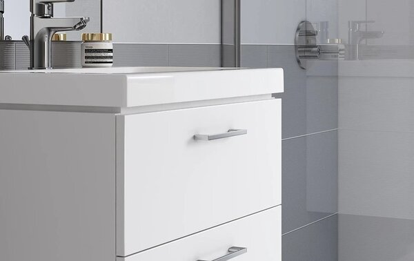 Cersanit Lara City 50, dulap SET + chiuveta, 494x397x460 mm, alb lucios, S801-141-DSM