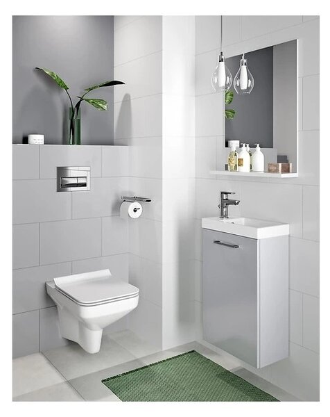 Cersanit Lara Como, dulap suspendat + chiuveta ceramica 40cm, alb lucios, S801-187