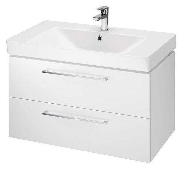 Cersanit Lara Mille, set B348 lavoar suspendat 80cm + lavoar ceramic, alb lucios, S801-338-DSM