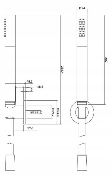 Cersanit Larga - Set dus 1 punct, auriu mat, S951-410