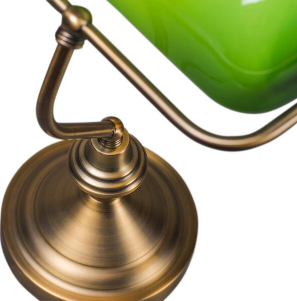 Lampă de masă clasică inteligentă bronz cu sticlă verde incl. Wifi A60 - Banker