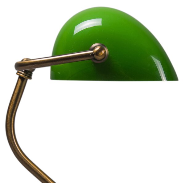Lampă de masă clasică inteligentă bronz cu sticlă verde incl. Wifi A60 - Banker