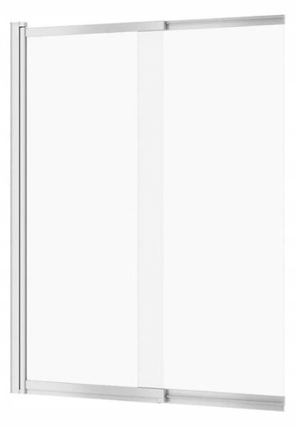 Cersanit Larga, paravan de baie 140x115 cm, sticla transparenta cu aripi duble, profil cromat, S932-141