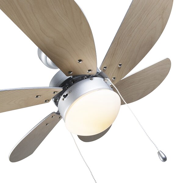 Ventilator de tavan modern din oțel cu imprimeu de lemn 80cm cu comutator cu lanț - Fresh